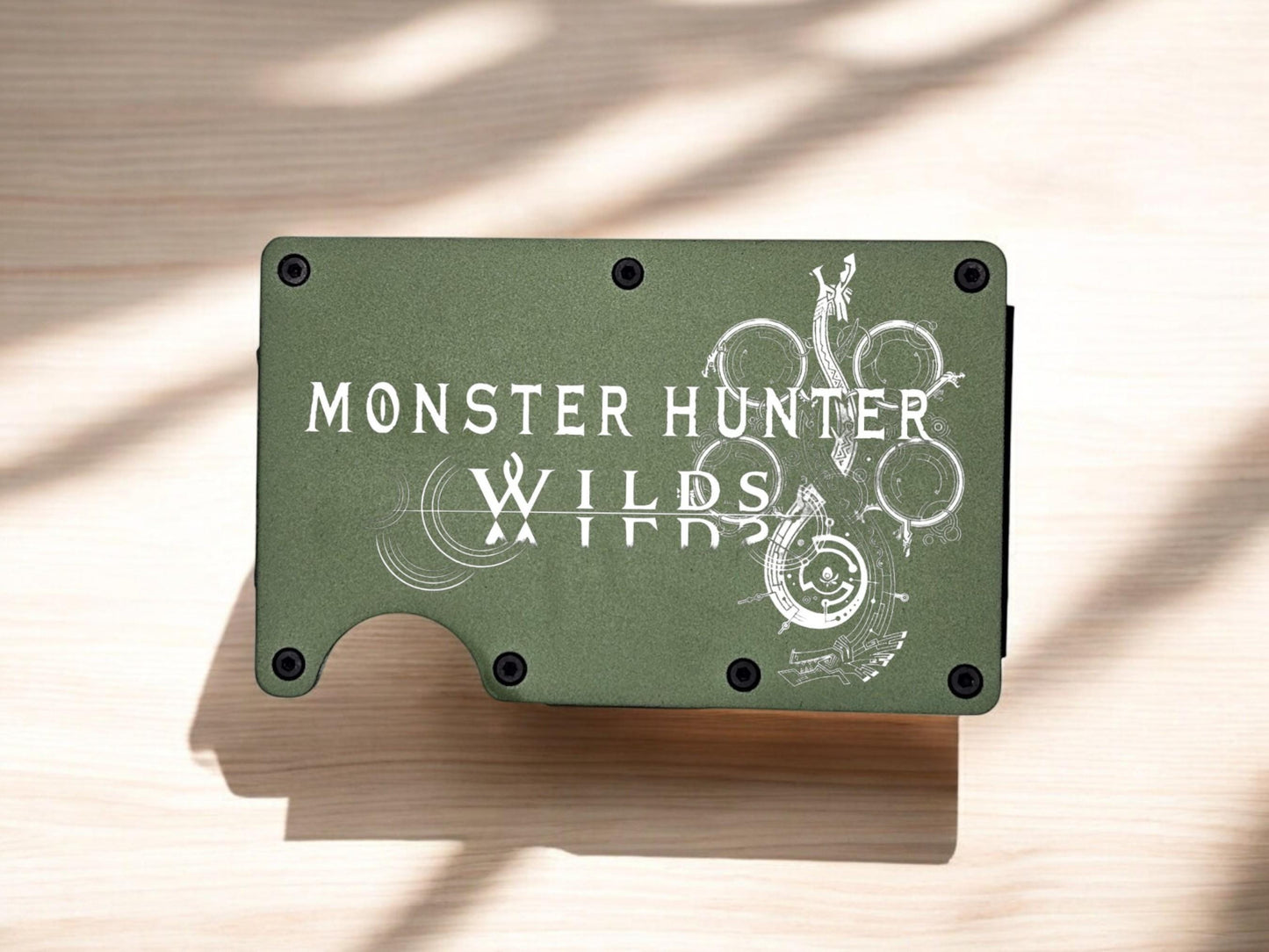 Wyvren Hunter RFID Metal Wallet – Engraved Minimalist Card Holder