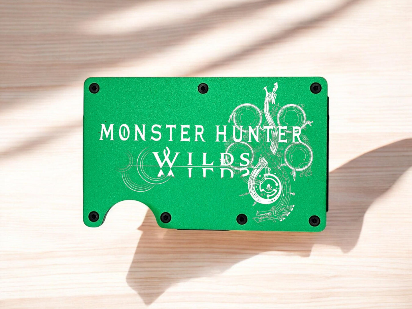 Wyvren Hunter RFID Metal Wallet – Engraved Minimalist Card Holder