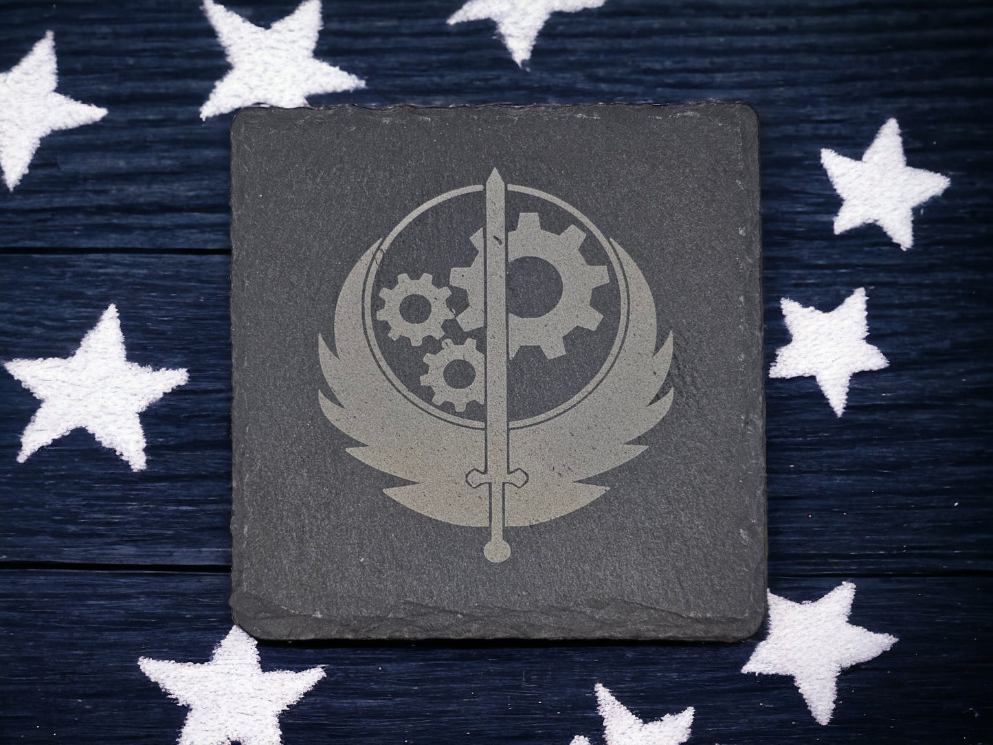 Wasteland Factions Slate Coaster Set (4pc) – Choose Your Allegiance