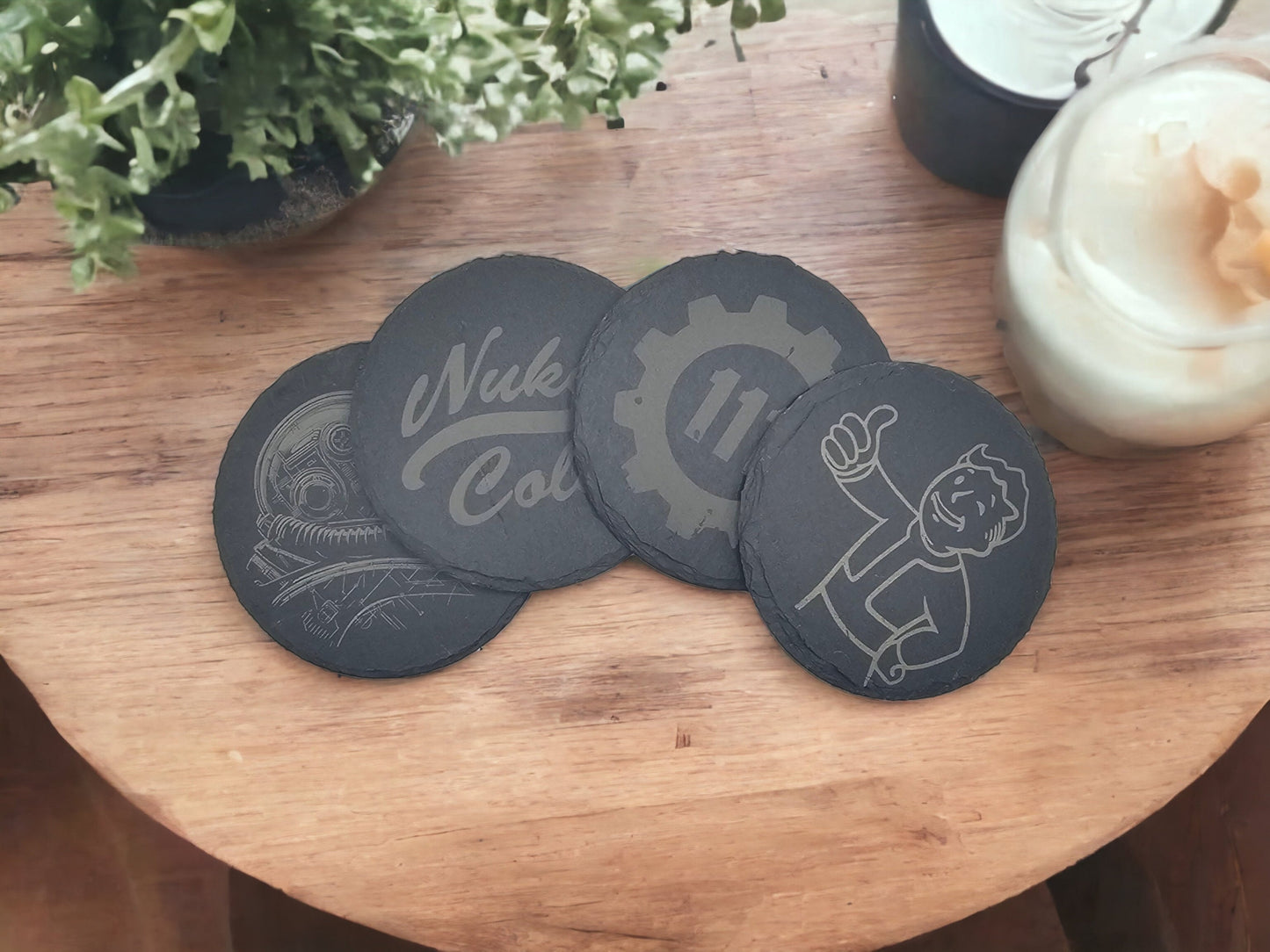 Wasteland Survival Slate Coaster Set (4pc) – Peace is a Myth