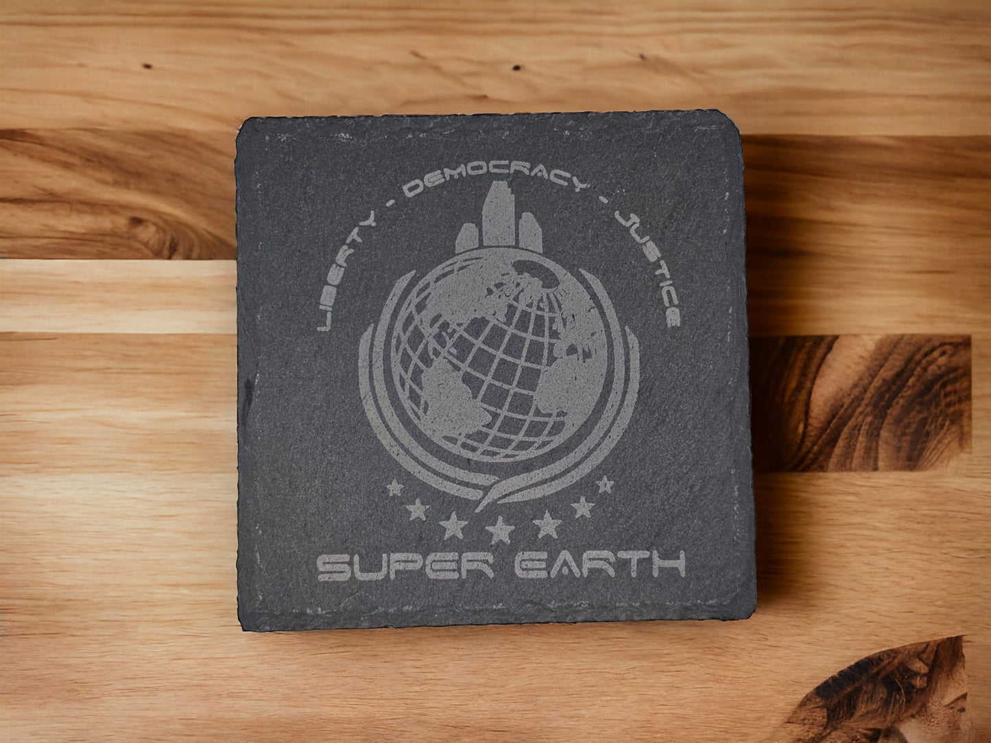 Orbital Strike Slate Coaster Set (5pc) – Serve the Super Earth