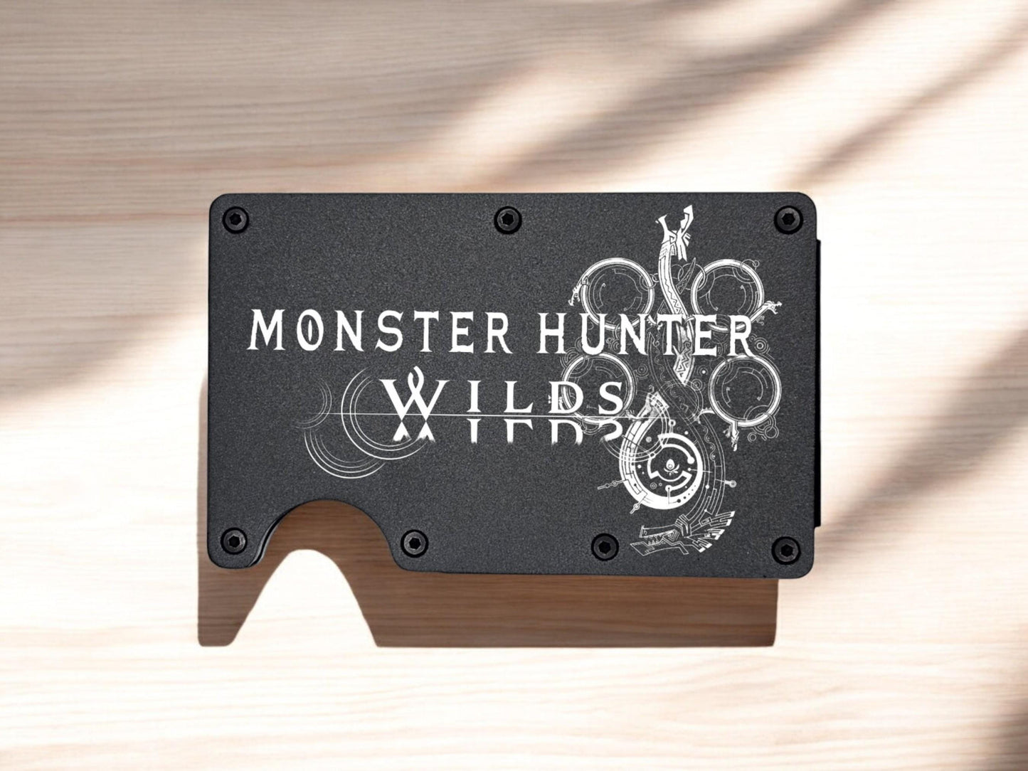 Wyvren Hunter RFID Metal Wallet – Engraved Minimalist Card Holder
