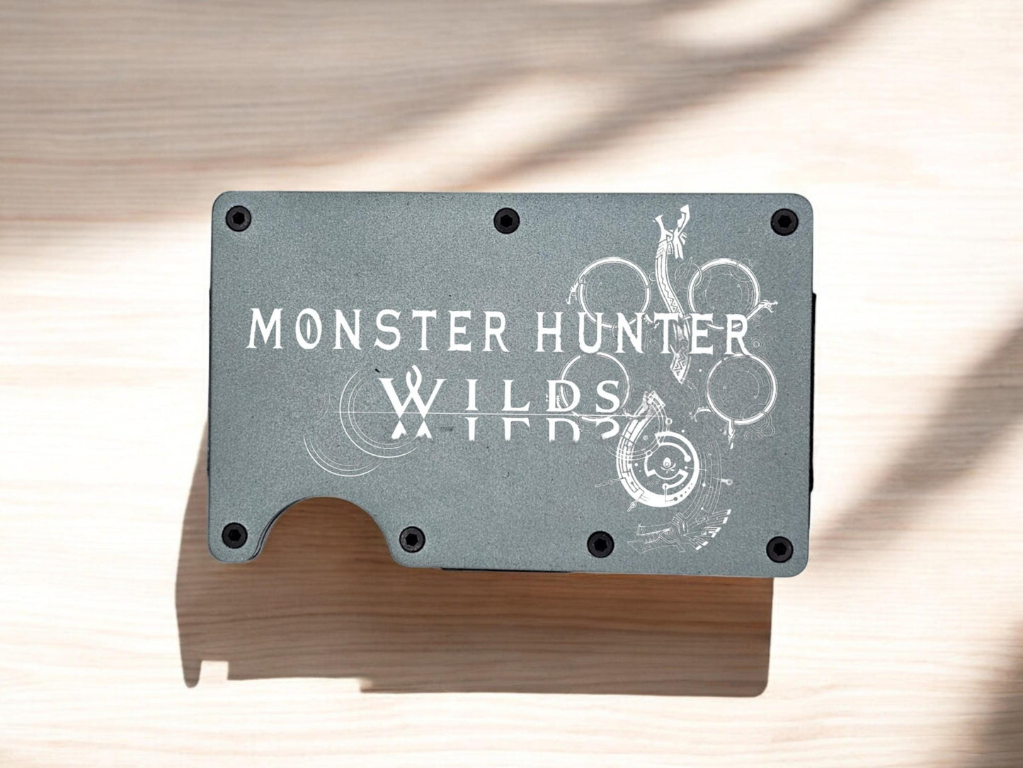 Wyvren Hunter RFID Metal Wallet – Engraved Minimalist Card Holder