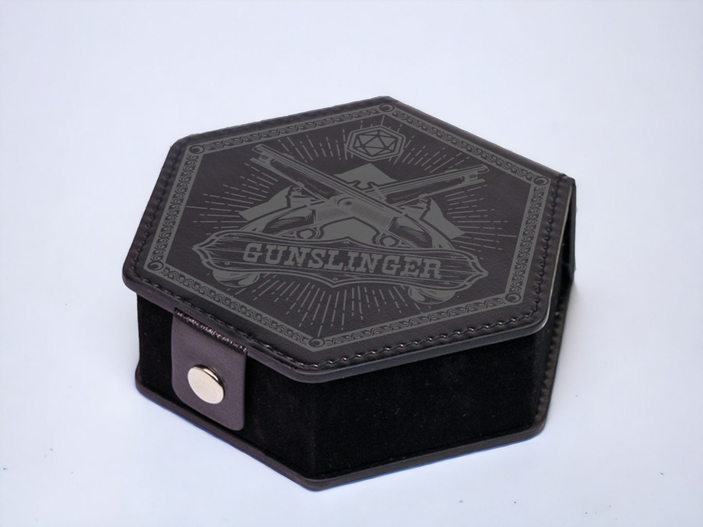 Hexagonal Faux Leather Dice Vault
