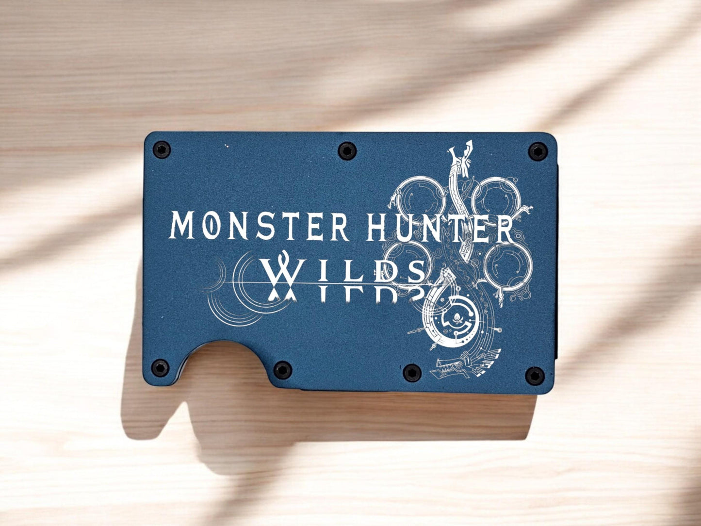 Wyvren Hunter RFID Metal Wallet – Engraved Minimalist Card Holder