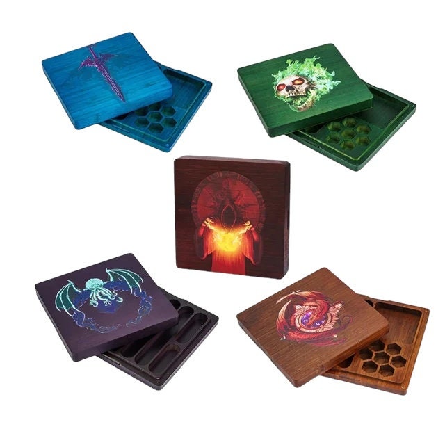 2-in-1 Wooden Dice Vault & Tray