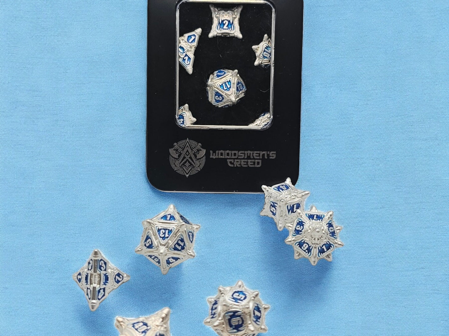 Oni Metal Dice Set – 7-Piece Demon-Inspired RPG Dice