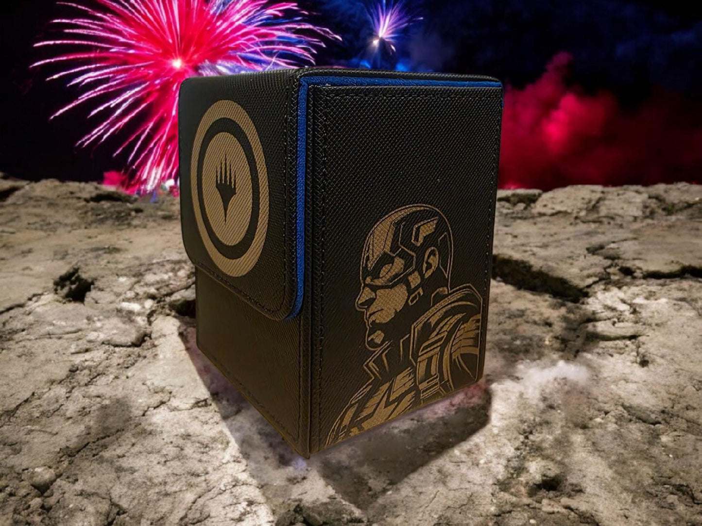 Marvel Captain America V1 MTG Deck Box - Custom Crossover Design for Magic: The Gathering Cards