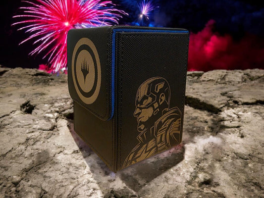 Marvel Captain America V1 MTG Deck Box - Custom Crossover Design for Magic: The Gathering Cards